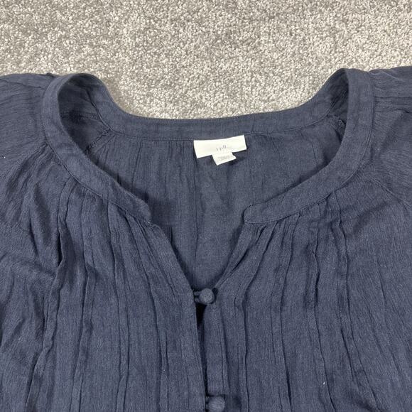 J Jill Blouse Womens Extra Large Petite Embroidered Floral Boho Flowy Buttons - Picture 4 of 15